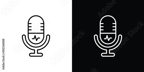 Voice recognition icon. linear style sign for mobile concept and web design.