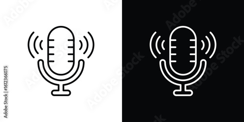 Voice recording icon. linear style sign for mobile concept and web design.