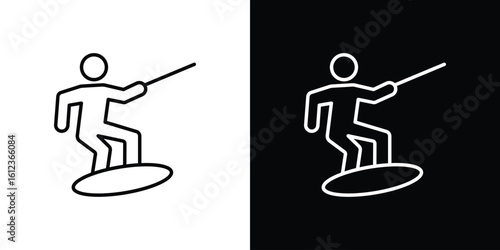 Wakeboarding icon. linear style sign for mobile concept and web design.