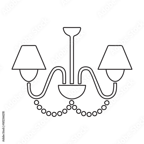 Ceiling furniture lamp line icon