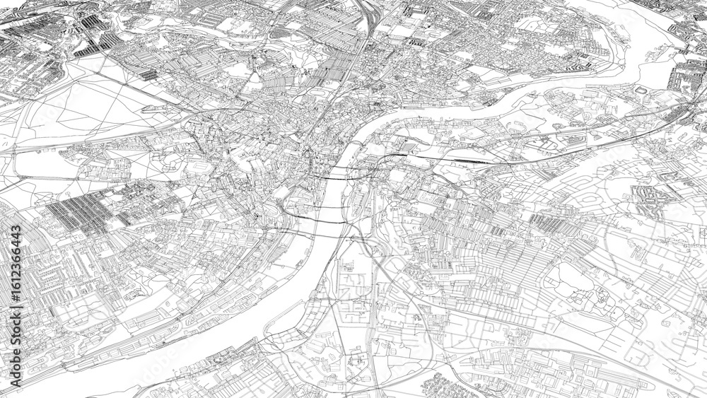 Fototapeta premium 3D illustration of city and urban in Newcastle England