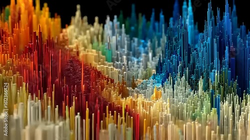 Vibrant Abstract Landscape: A Symphony of Color and Form
