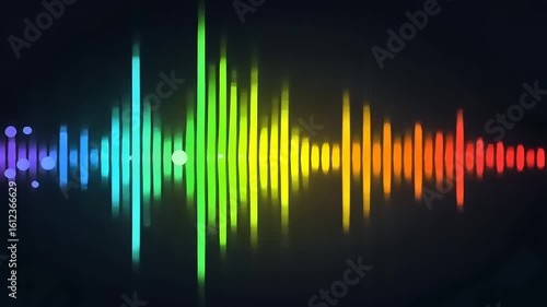 Rainbow Sound Wave Visualization: Abstract Audio Frequency Spectrum
