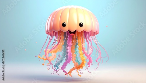 Cute jellyfish in pastel colors