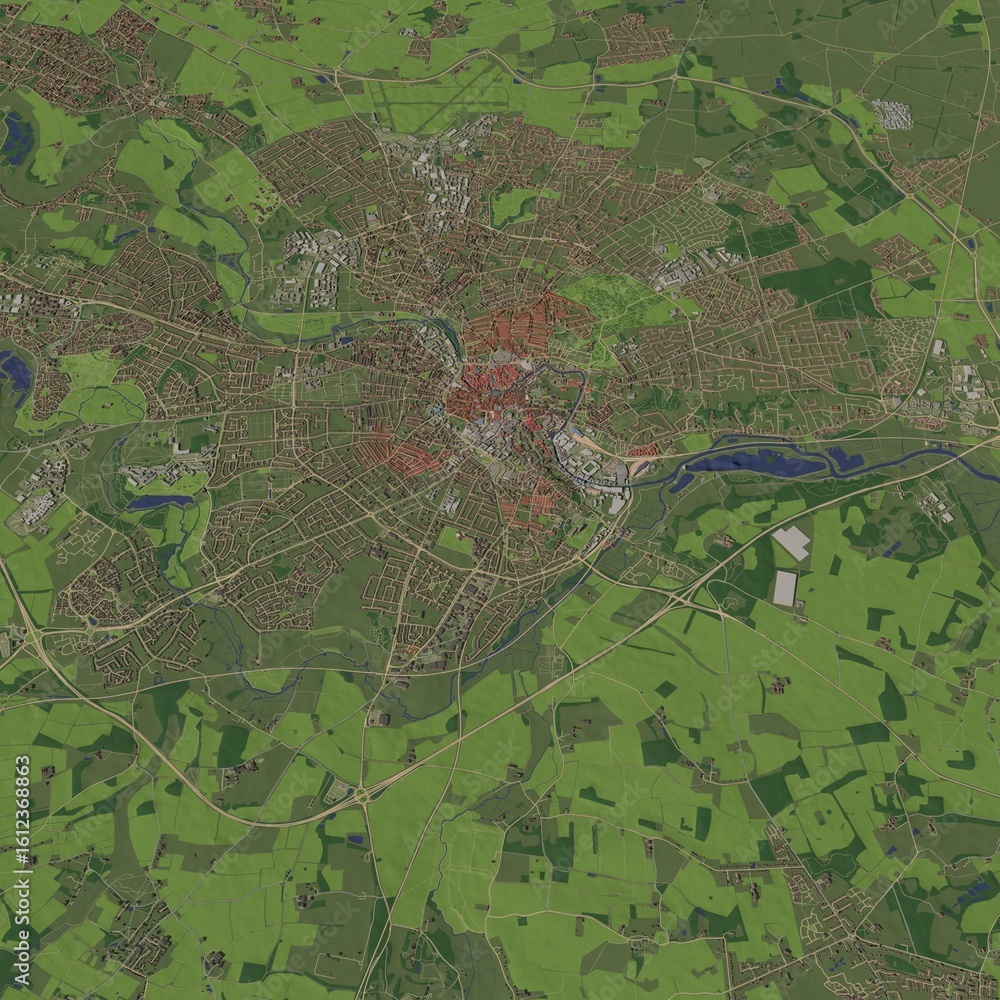 Fototapeta premium 3D illustration of city and urban in Norwich England