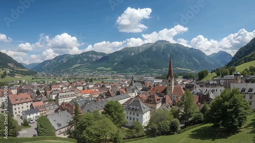 Vaduz capital of the Principality of Liechtenstein stunningly beautiful summer panorama