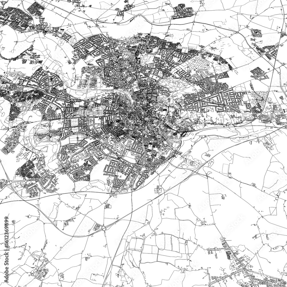 Naklejka premium 3D illustration of city and urban in Norwich England