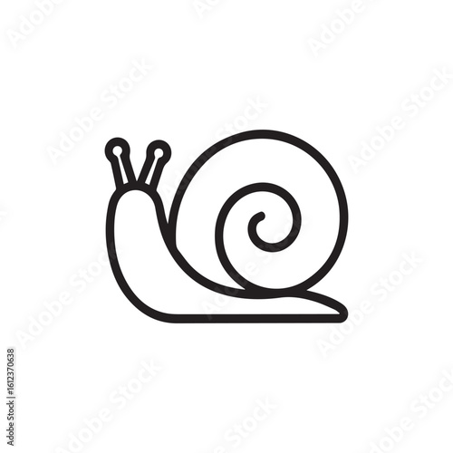 Snail outline vector illustration on white background	