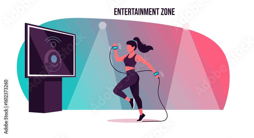 Immersive fitness experience using virtual reality technology for entertainment and well being