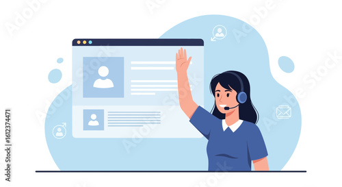 Online Assistance Agent Communicating With A Customer Via A Website Interface