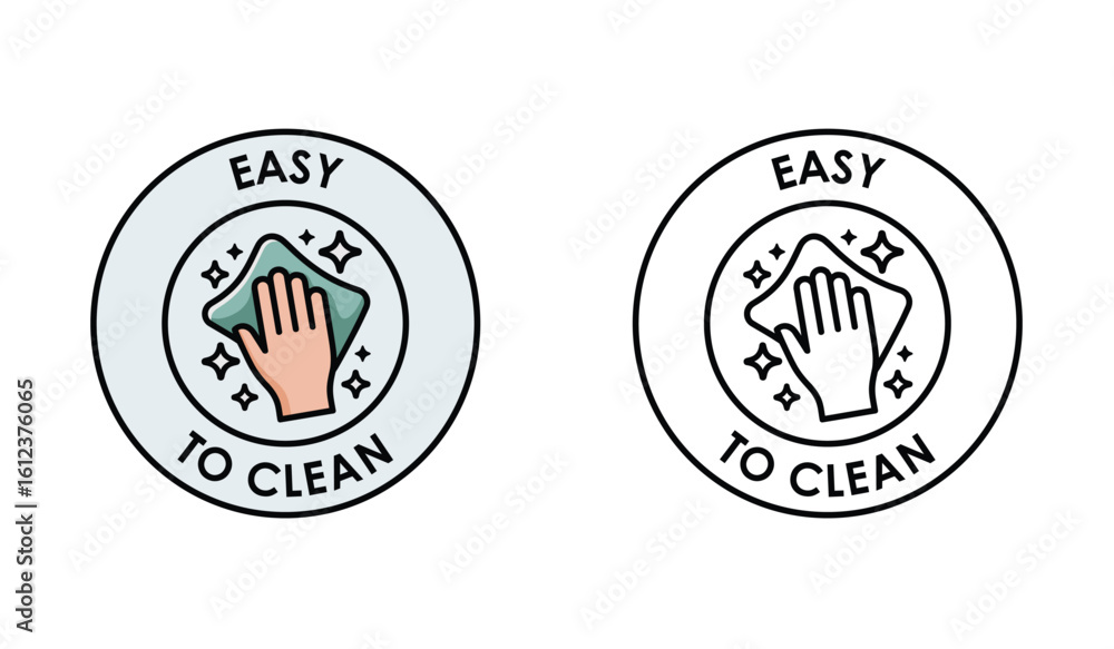Fototapeta premium Easy to Clean Icons Hand Wiping Surface for Cleanliness