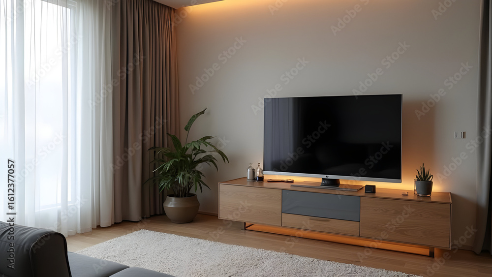 modern living room with TV modern living room with TV