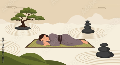 Zen Garden Serenity Peaceful Contemplation In Tranquil Japanese Setting
