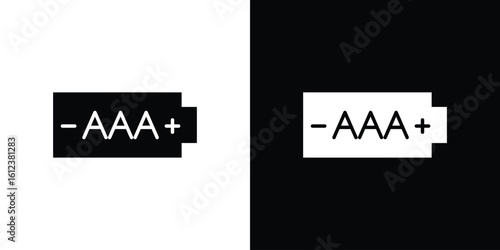 AAA battery icon elements vector illustration. flat style sign vector.