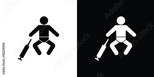 Baby Vaccination icon elements vector illustration. flat style sign vector.