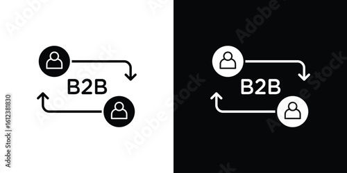 B2B icon elements vector illustration. flat style sign vector.
