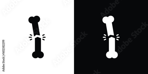 Broken bone icon elements vector illustration. flat style sign vector.