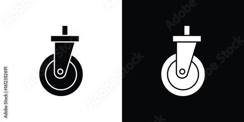 Cart trolley wheel icon elements vector illustration. flat style sign vector.