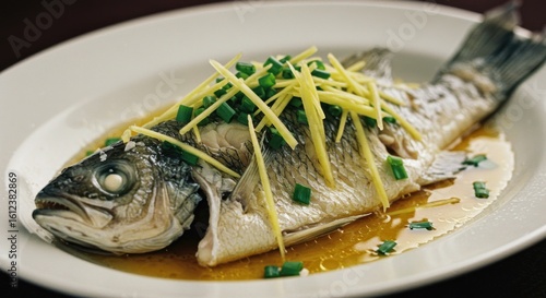 Steamed fish with ginger and scallions (1)