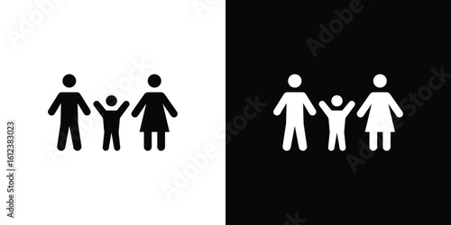 Child custody icon elements vector illustration. flat style sign vector.