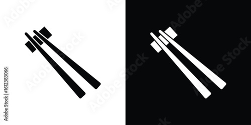 Chopsticks icon elements vector illustration. flat style sign vector.