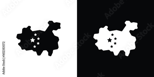 China map icon elements vector illustration. flat style sign vector.