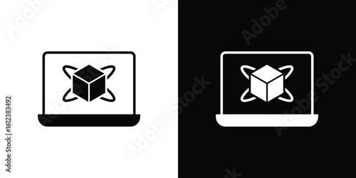 Computer simulation icon elements vector illustration. flat style sign vector.