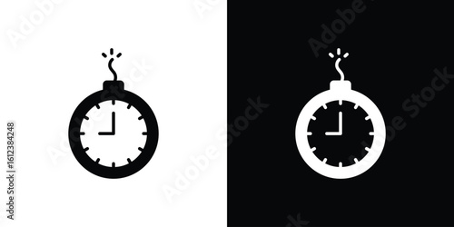 Deadline icon elements vector illustration. flat style sign vector.
