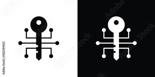 Digital key icon elements vector illustration. flat style sign vector.
