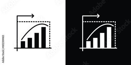 Diminishing returns icon elements vector illustration. flat style sign vector.