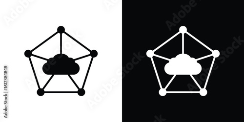 edge computing icon elements vector illustration. flat style sign vector.