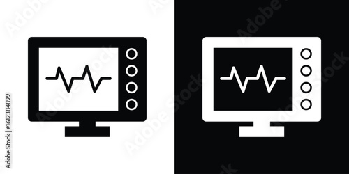 EKG monitor icon elements vector illustration. flat style sign vector.