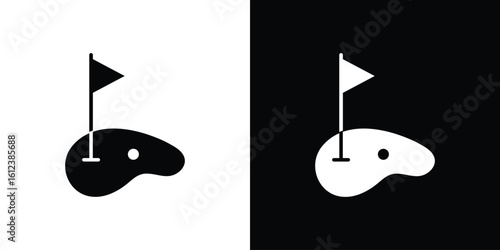 Golf yard icon elements vector illustration. flat style sign vector.