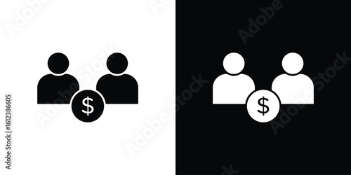 Joint account icon elements vector illustration. flat style sign vector..