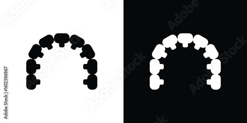 Lingual braces icon elements vector illustration. flat style sign vector.