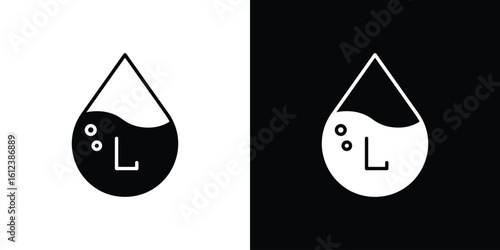 Liter icon elements vector illustration. flat style sign vector.