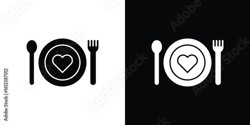 Love Plate icon elements vector illustration. flat style sign vector.