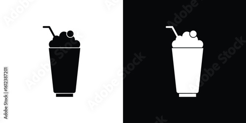 Milkshake icon elements vector illustration. flat style sign vector.