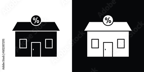 Mortgage rate icon elements vector illustration. flat style sign vector.