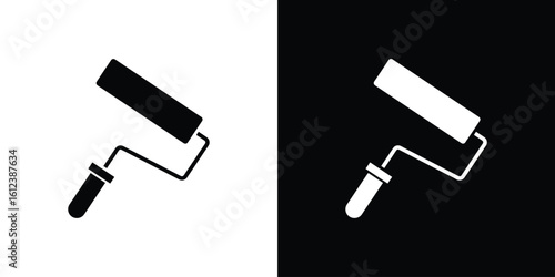 Paint roller icon elements vector illustration. flat style sign vector.