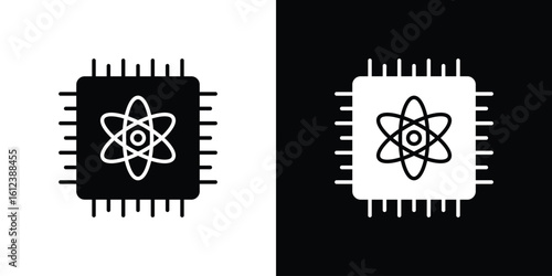 Quantum computing icon elements vector illustration. flat style sign vector.