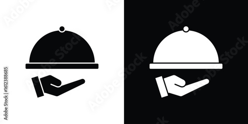 Restaurant Tray icon elements vector illustration. flat style sign vector.