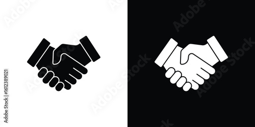 Shake hands icon elements vector illustration. flat style sign vector.