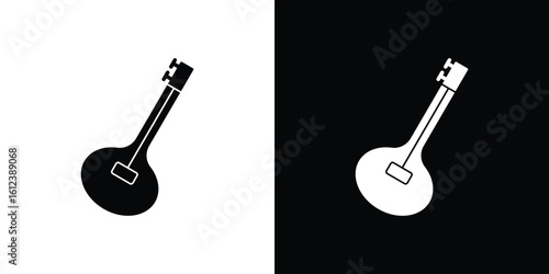 Sitar icon elements vector illustration. flat style sign vector.
