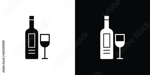 Vodka icon elements vector illustration. flat style sign vector.