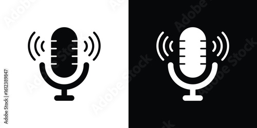 Voice recording icon elements vector illustration. flat style sign vector.