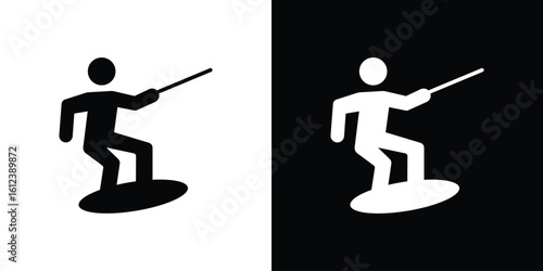 Wakeboarding icon elements vector illustration. flat style sign vector.