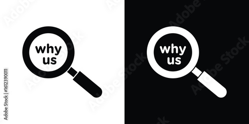 Why us icon elements vector illustration. flat style sign vector.