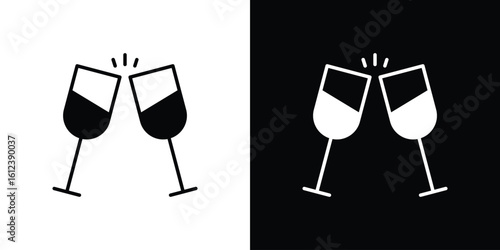 Wine toast icon elements vector illustration. flat style sign vector.