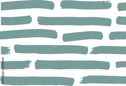 Hand-painted teal brushstroke pattern on a white background for textile or wallpaper design.